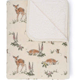 Muslin Sherpa Fleece Baby Blanket - Fawn & Fox Glove
