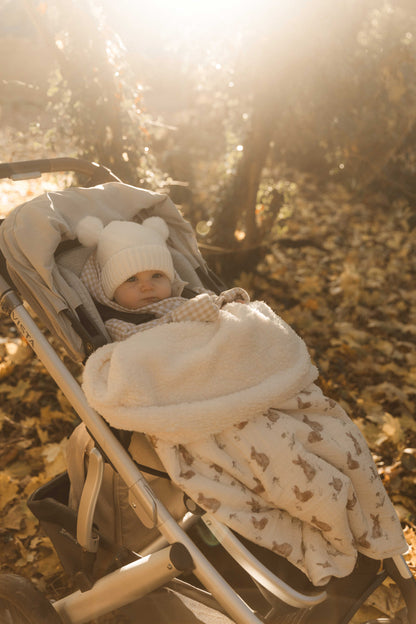 Muslin Sherpa Fleece Baby Blanket - Bunnies