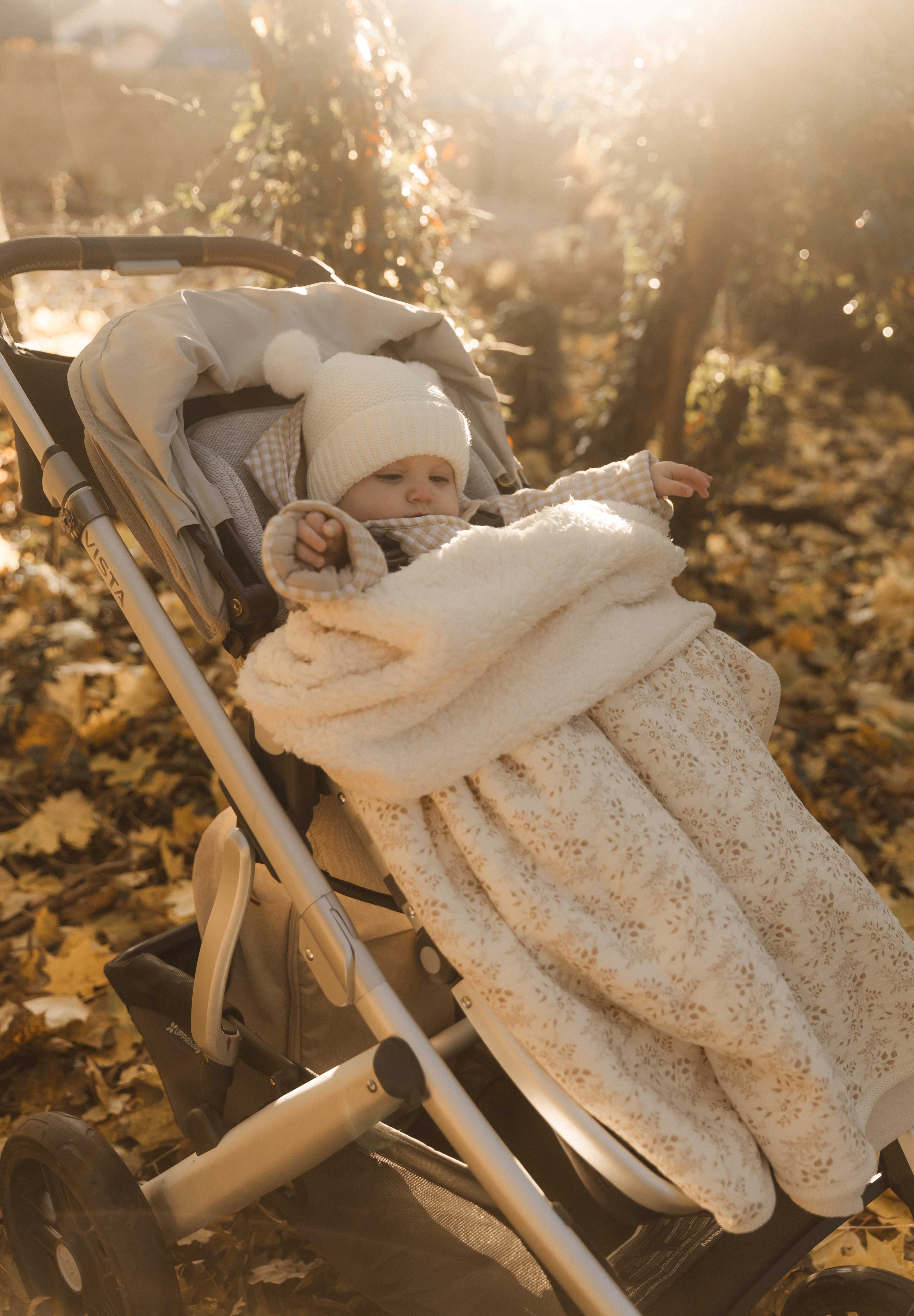 Muslin Sherpa Fleece Baby Blanket - Vintage Floral
