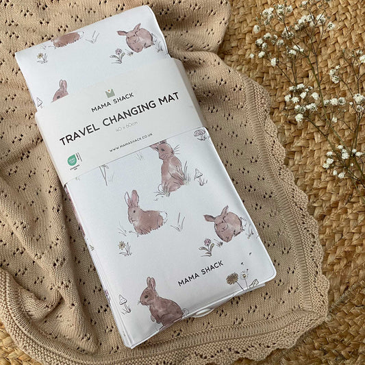 Foldable Travel Changing Mat - Bunnies