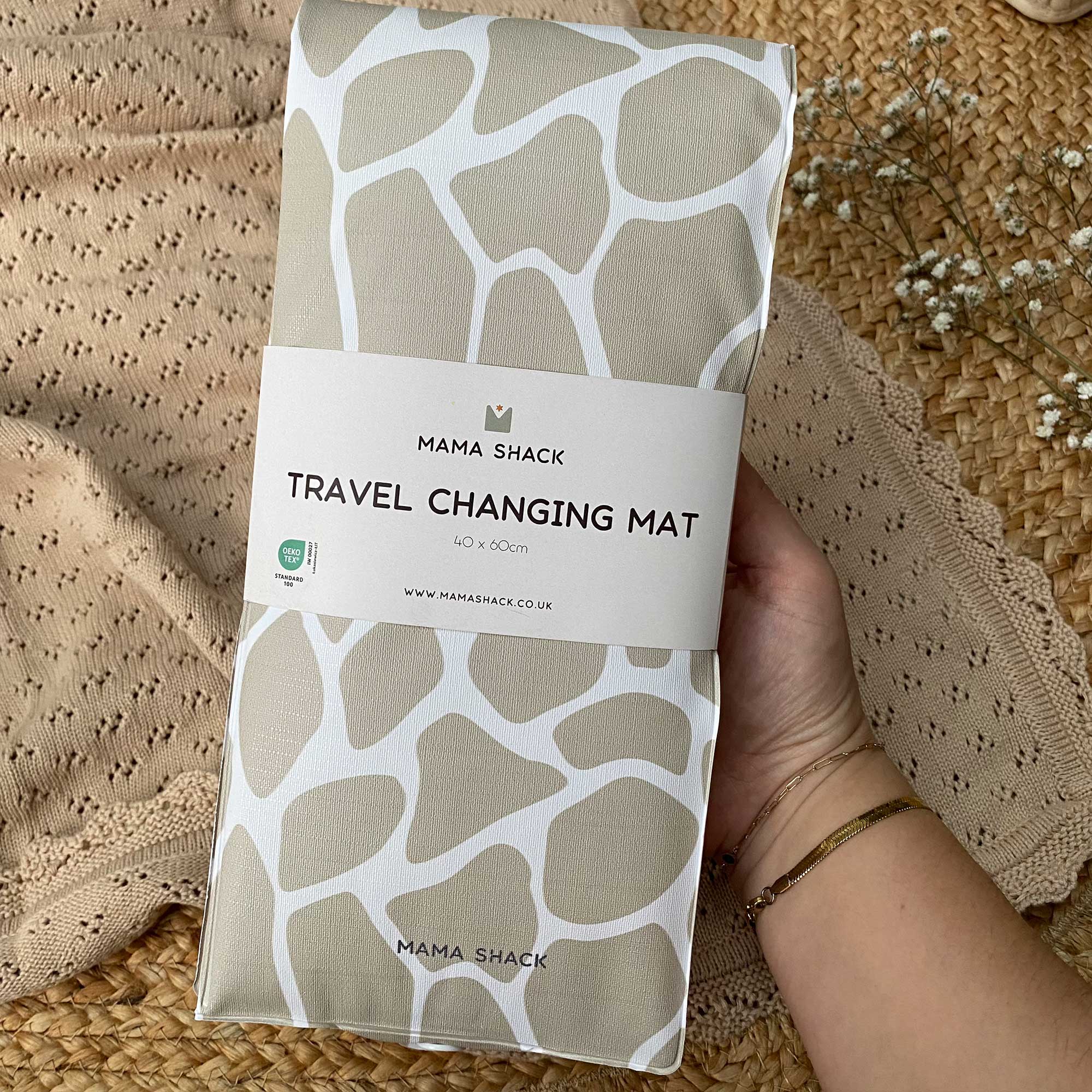Foldable Travel Changing Mat - Giraffe Print