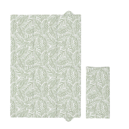 Foldable Travel Changing Mat - Linear Leaf Sage