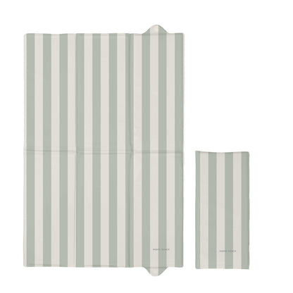 Foldable Travel Changing Mat - Candy Stripe Sage