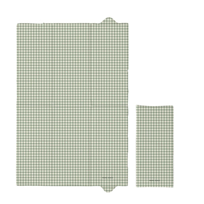 Foldable Travel Changing Mat - Sage Green Gingham