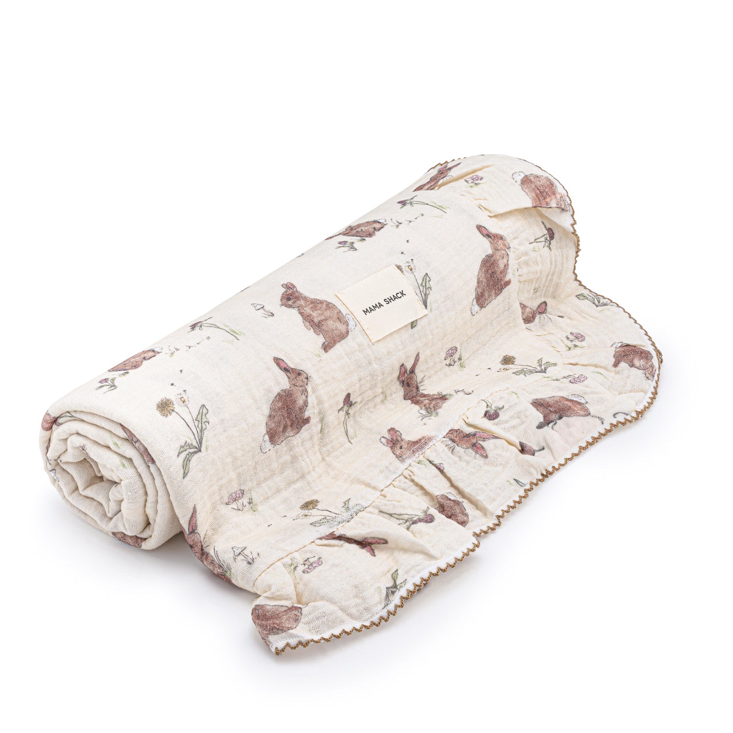 Frill Muslin Blanket - Bunnies