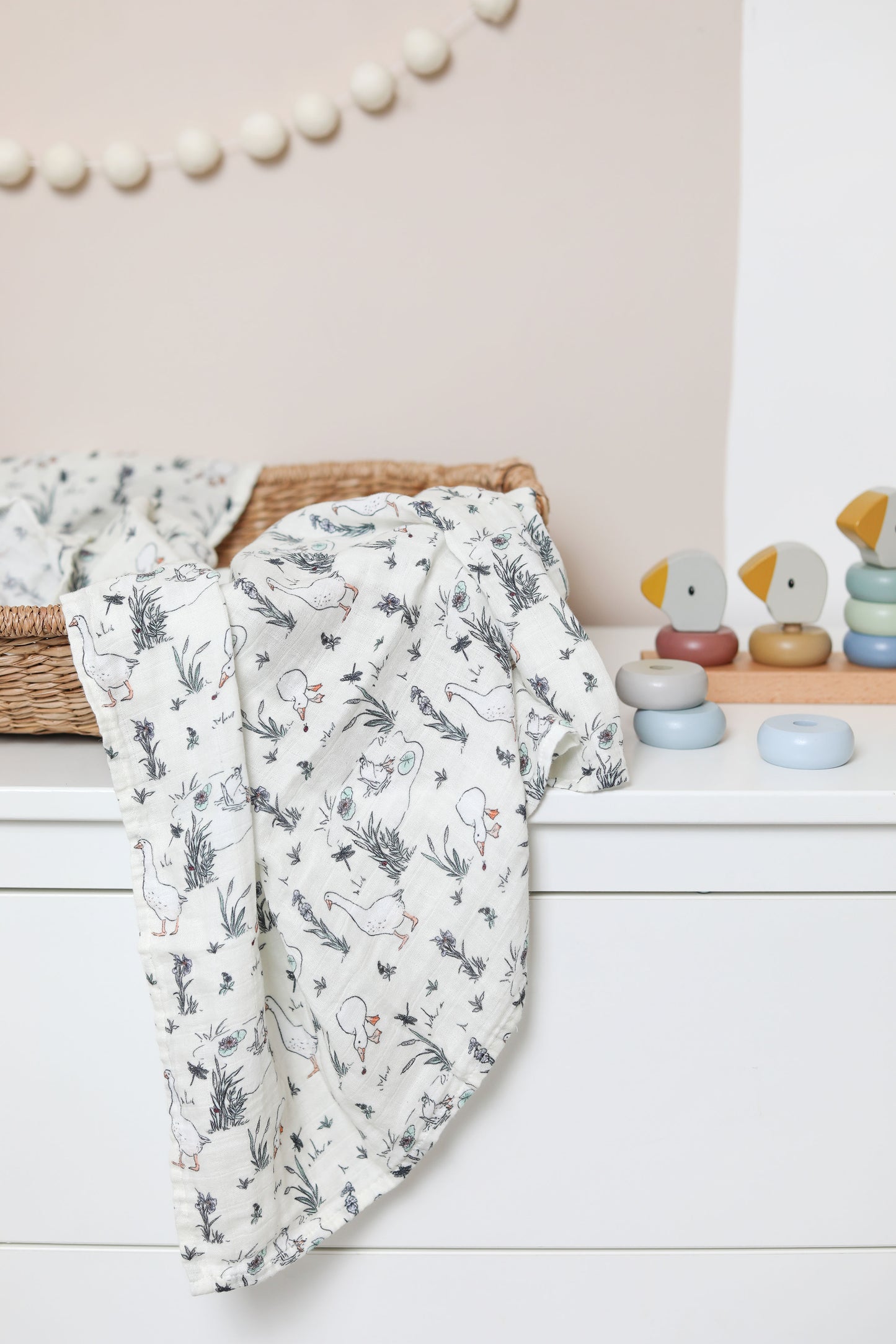 Organic Muslin Swaddle Blanket - Goose & the Ladybird