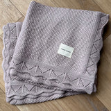 Vintage Knitted Blanket - Lavender