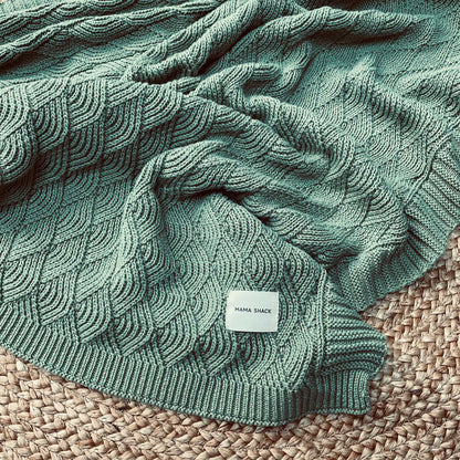 Knitted Deco Blanket - Sage