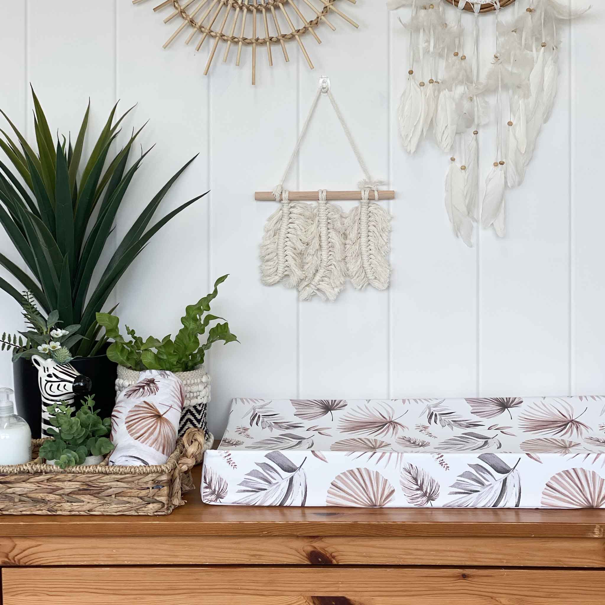 Anti Roll Changing Mat Boho Palms