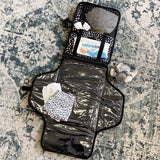 Travel Changing Bag Clutch - Black Spotty