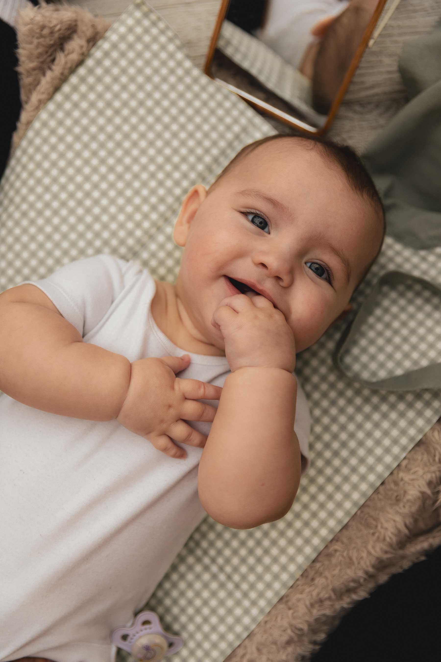 Foldable Travel Changing Mat - Sage Green Gingham