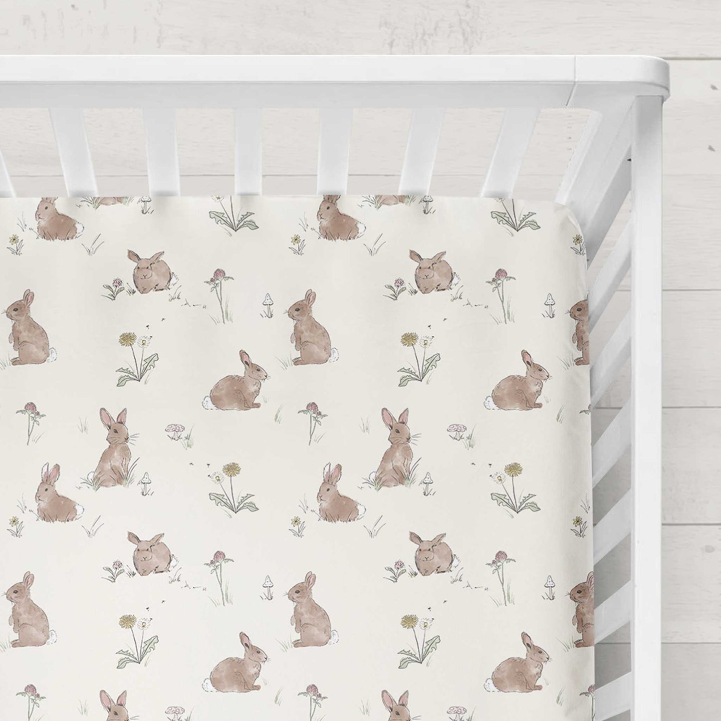 Cotton Muslin Fitted Cot Bed Sheet 140 x 70cm - Bunnies