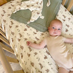 Cotton Muslin Fitted Cot Bed Sheet 140 x 70cm - Bunnies