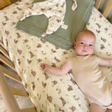 Cotton Muslin Fitted Cot Bed Sheet 140 x 70cm - Bunnies