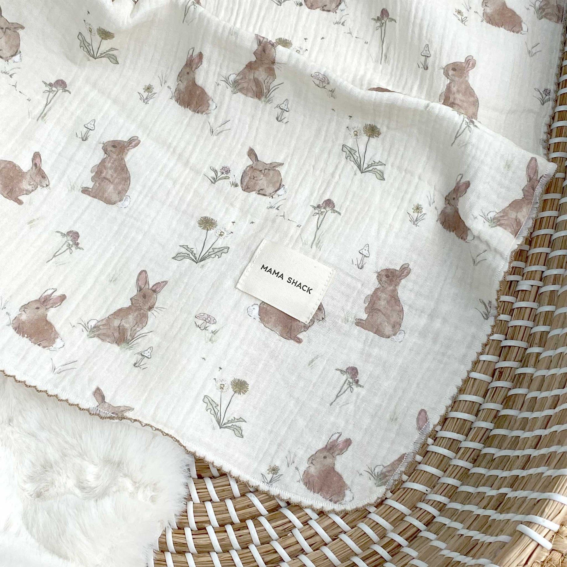 Muslin Swaddle Blanket - Bunnies