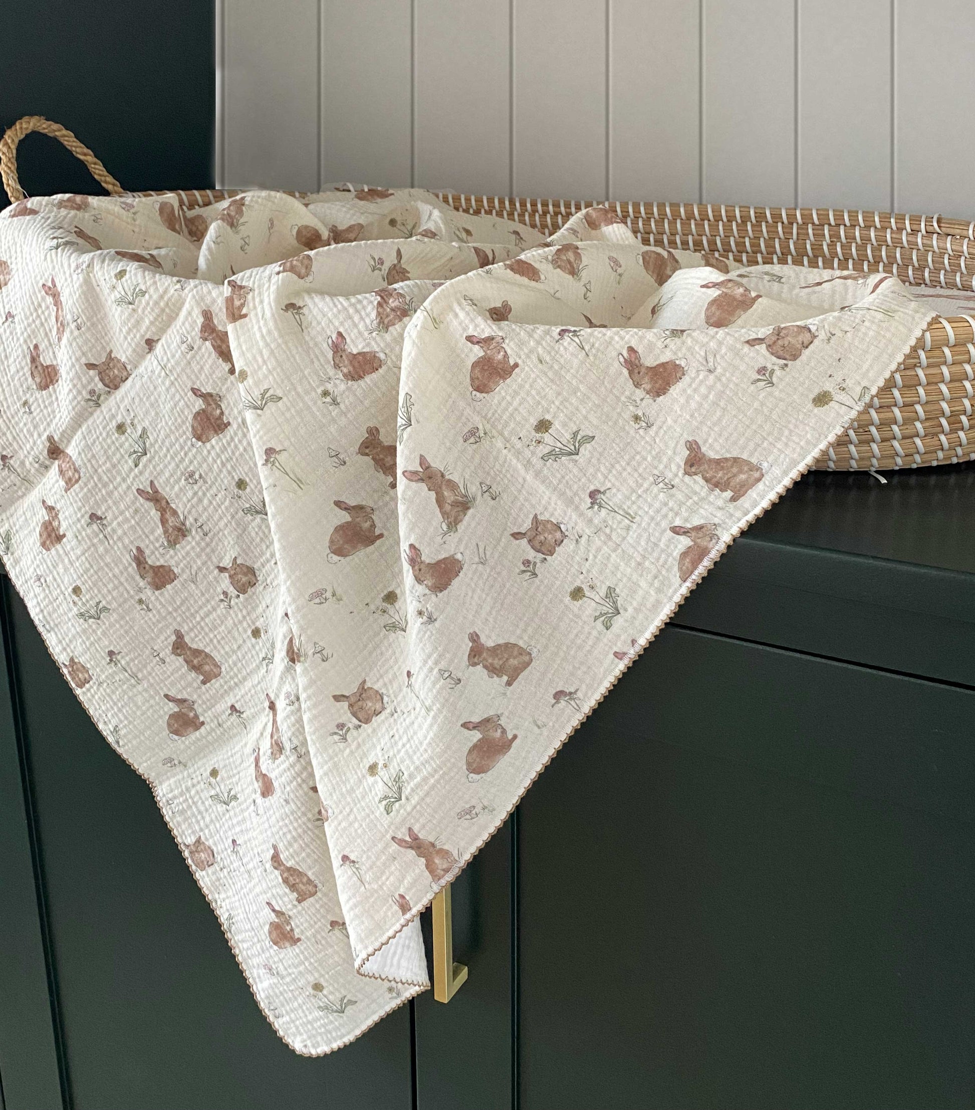 Muslin Swaddle Blanket - Bunnies