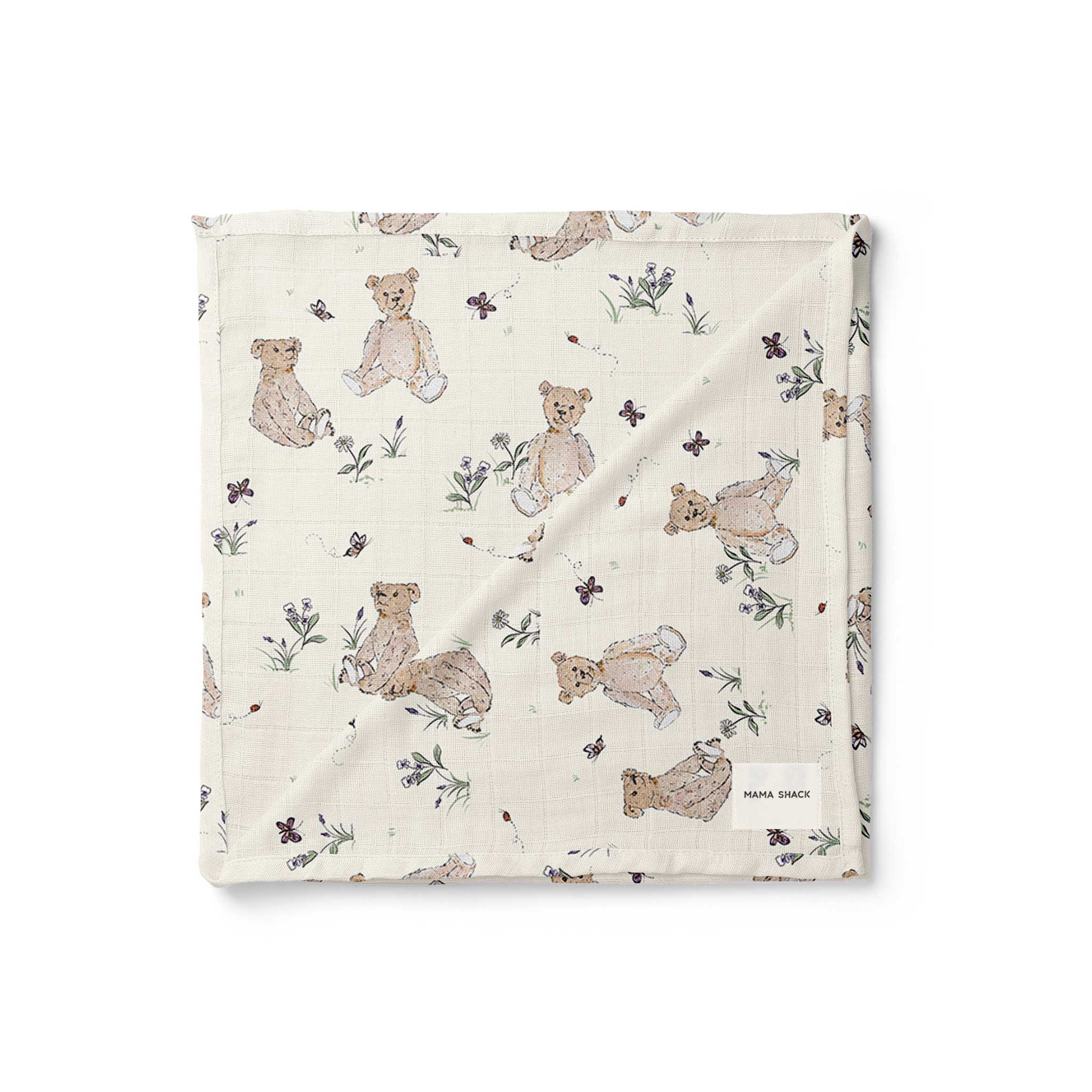 Muslin Swaddle Blanket - Vintage Bear