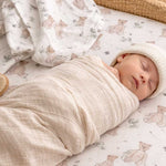 Muslin Swaddle Blanket - Vintage Bear