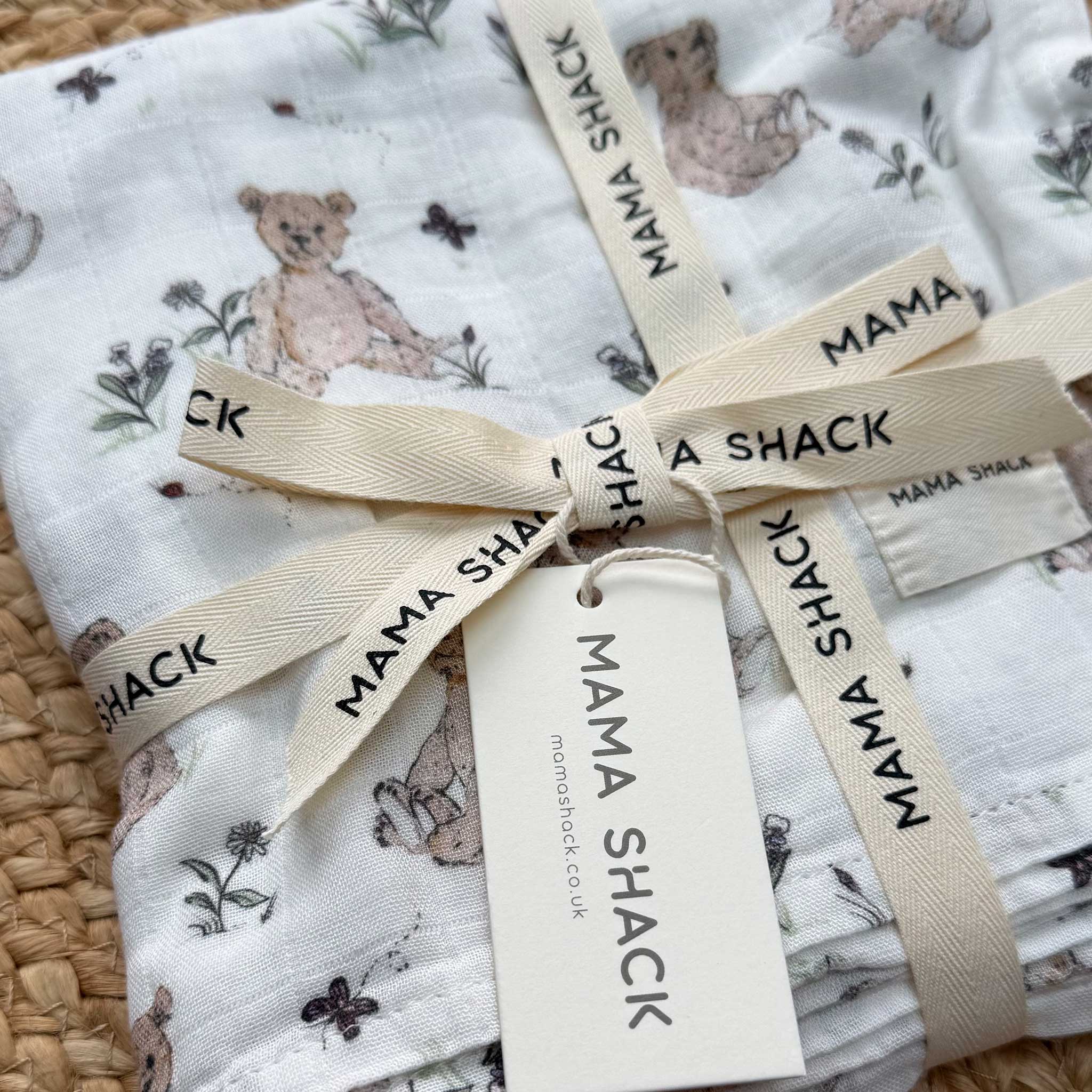 Muslin Swaddle Blanket - Vintage Bear
