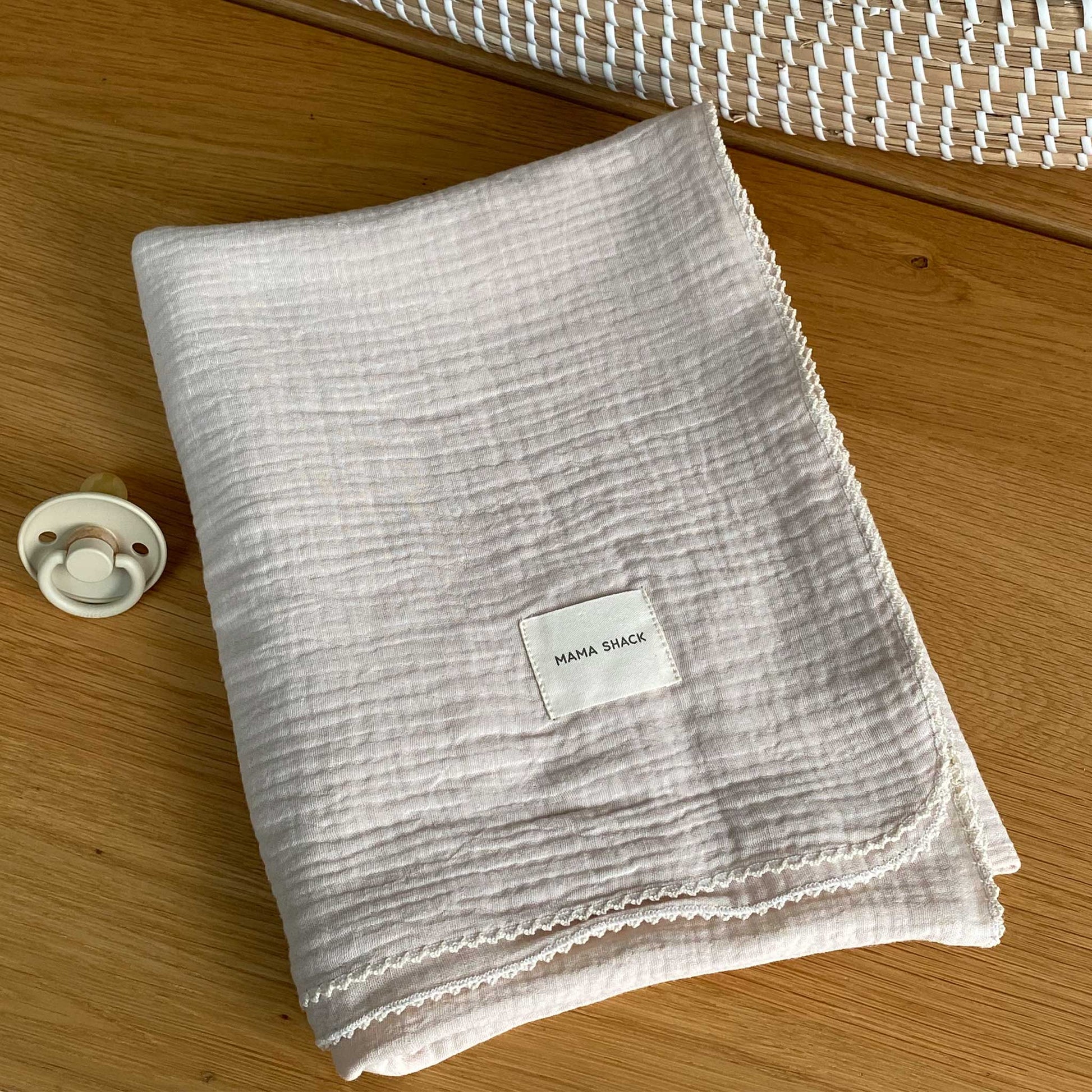 Knitted Blanket and Muslin Swaddle Set - Neutral