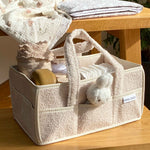 Nappy Caddy with pockets - Teddy Fleece - Ivory