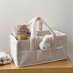 Nappy Caddy with pockets - Teddy Fleece - Ivory