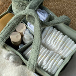 Nappy Caddy with pockets - Teddy Fleece - Sage