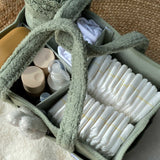Nappy Caddy with pockets - Teddy Fleece - Sage