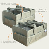 Nappy Caddy with Pockets - Teddy Fleece - Sage