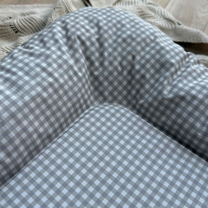 Nest Changing Mat - Greige Gingham