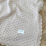 Dalia Pointelle Knit Baby Blanket – Oat