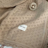 Dalia Pointelle Knit Baby Blanket – Oat