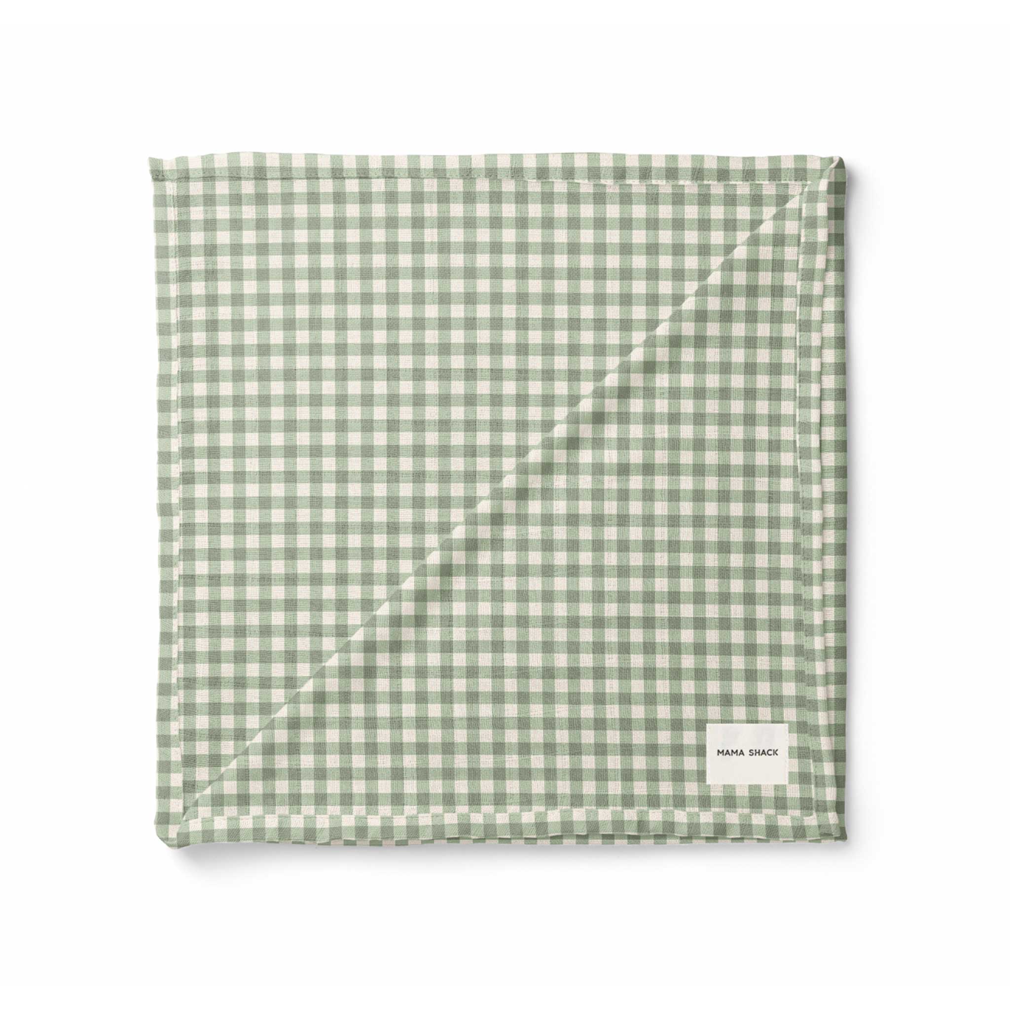 Muslin Swaddle Blanket - Sage Gingham