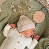 Dalia Pointelle Knit Baby Blanket – Sage Green