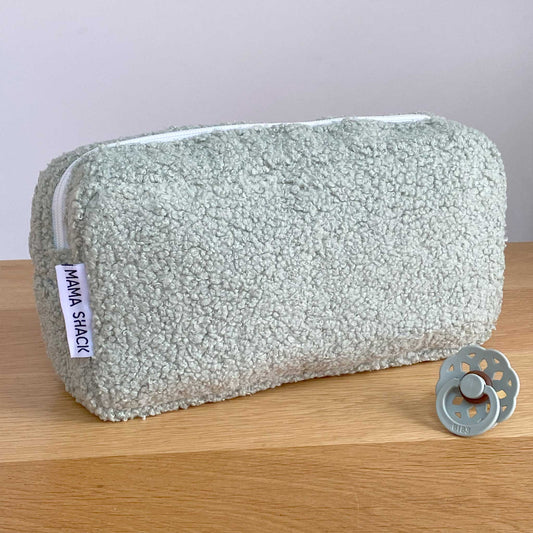 Teddy Fleece Changing Bag- Large - Sage