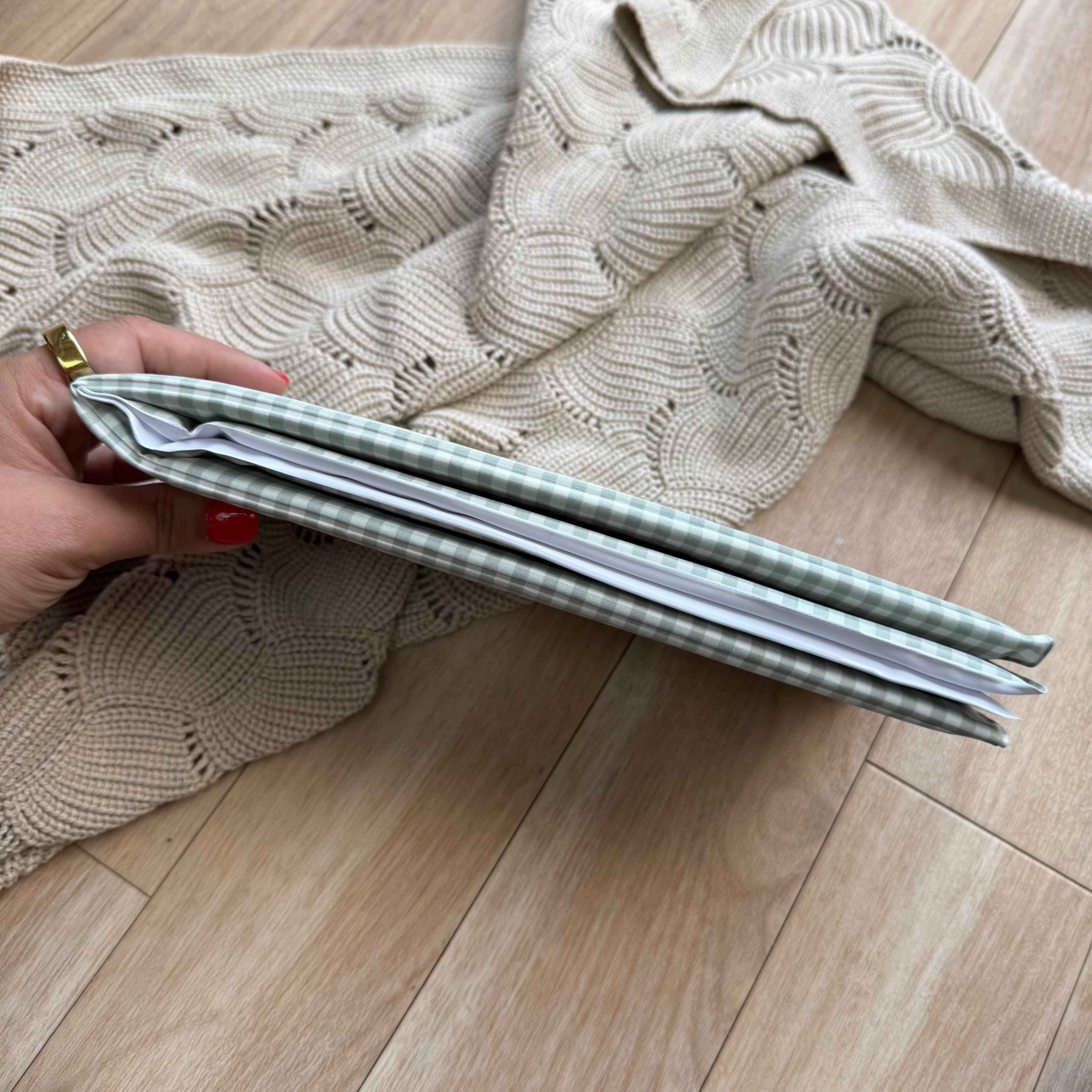 Foldable Travel Changing Mat - Sage Green Gingham