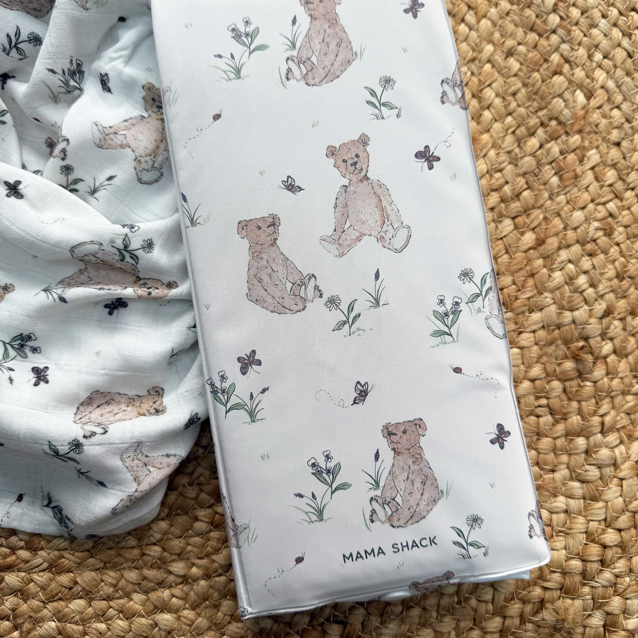 Foldable Travel Changing Mat - Vintage Bear