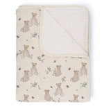 Muslin Sherpa Fleece Baby Blanket - Vintage Bear