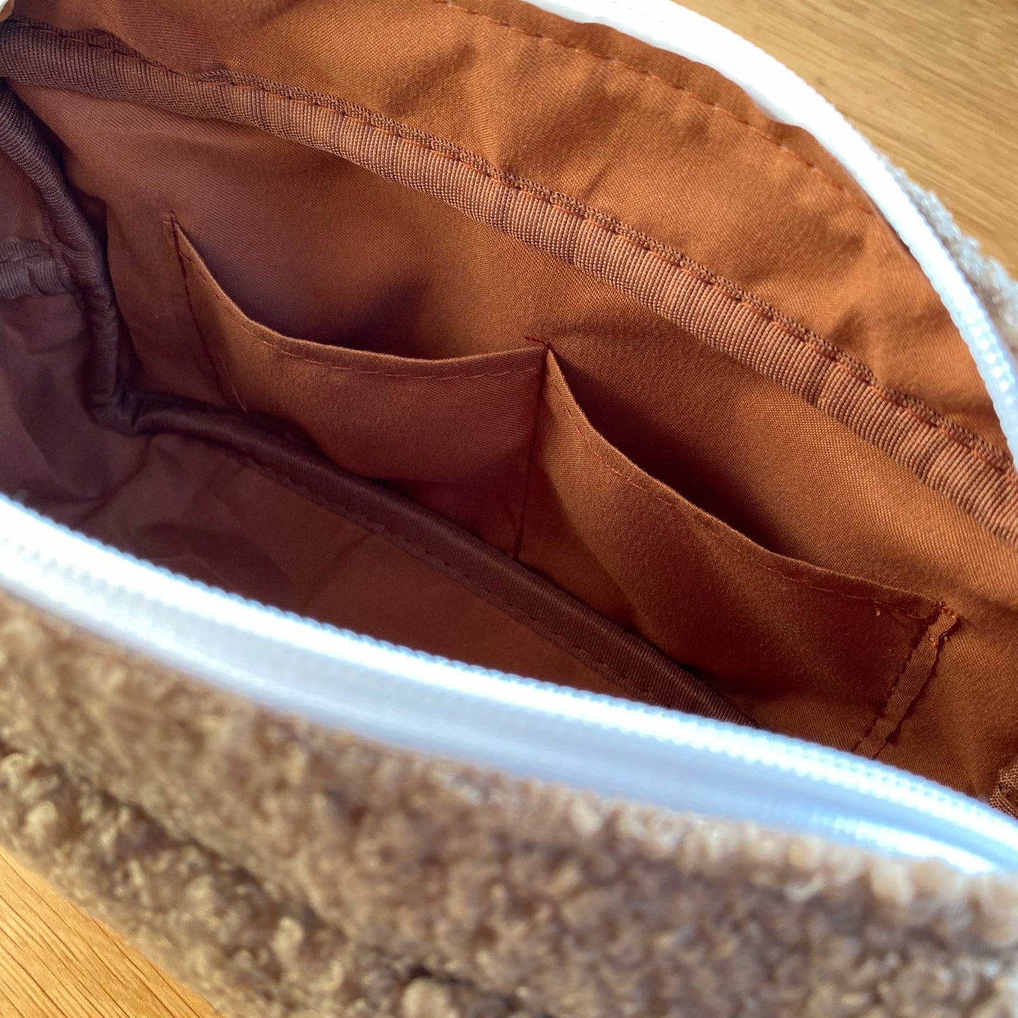 Teddy Fleece Changing Bag - Walnut