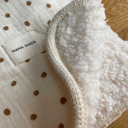 Muslin Sherpa Fleece Baby Blanket - Vintage Dots