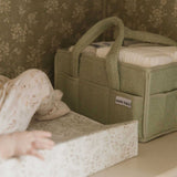 Nappy Caddy with pockets - Teddy Fleece - Sage