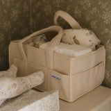 Nappy Caddy with pockets - Teddy Fleece - Ivory