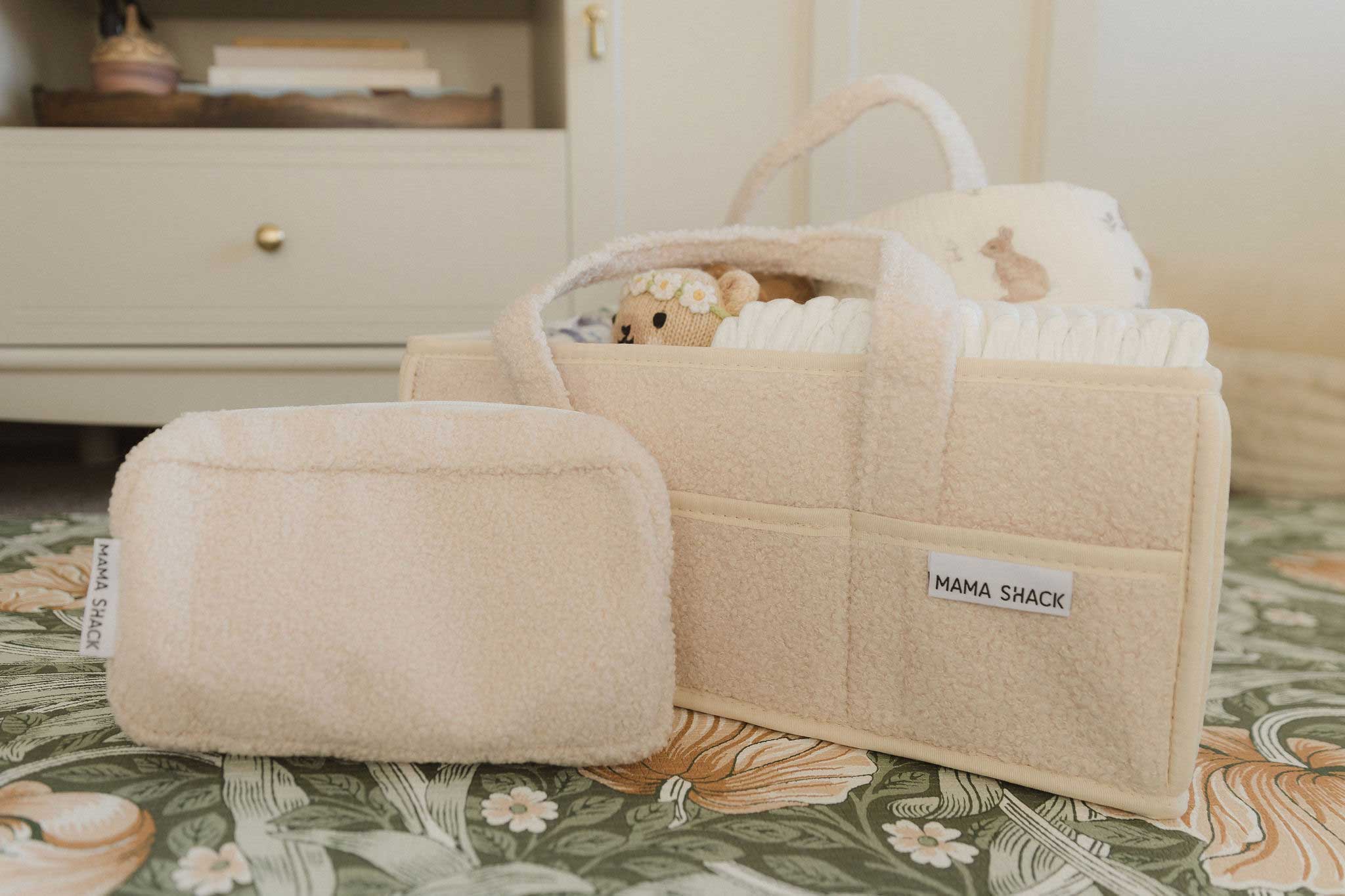 Neppy Fleece Nappy Caddy with Pockets - Teddy Fleece - Ivory – Mama Shack