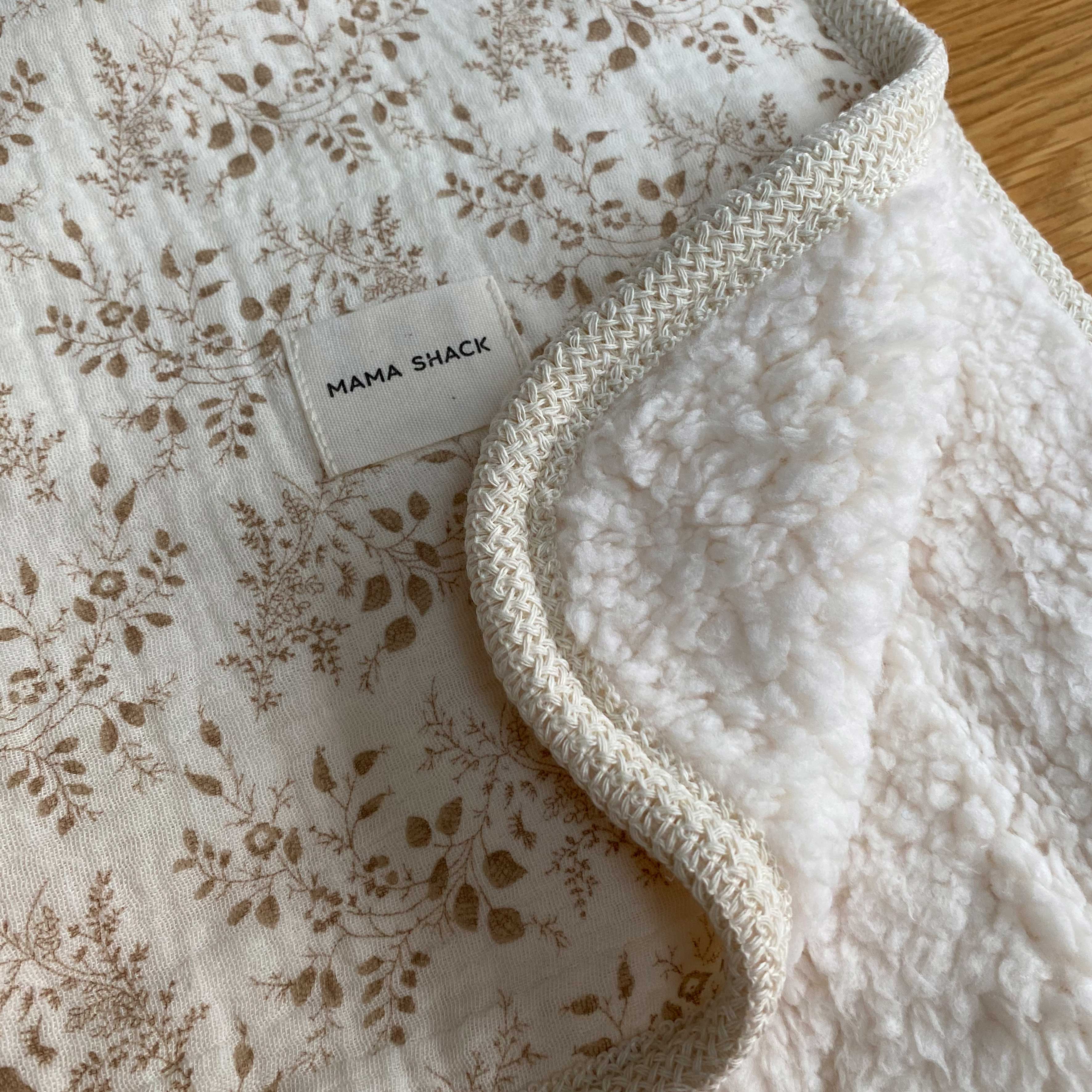 Muslin Sherpa Fleece Baby Blanket - Vintage Floral
