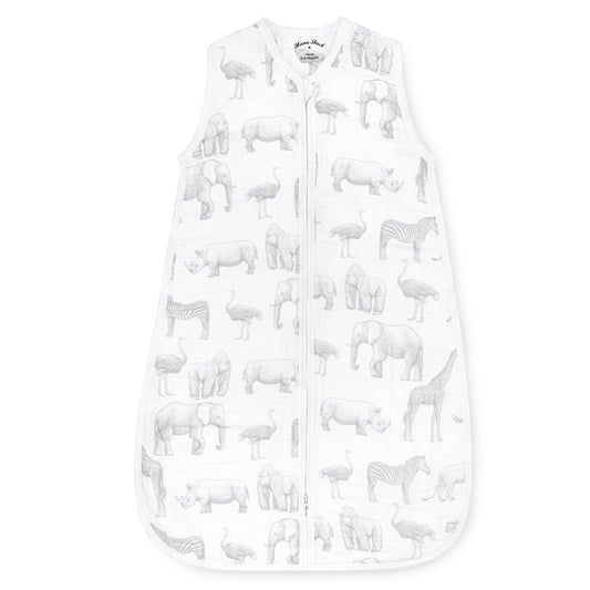 Muslin Baby Sleeping Bag - Monochrome Safari