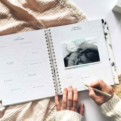 Luxury Keepsake Baby Memory Book - Jungle and Gold Foil