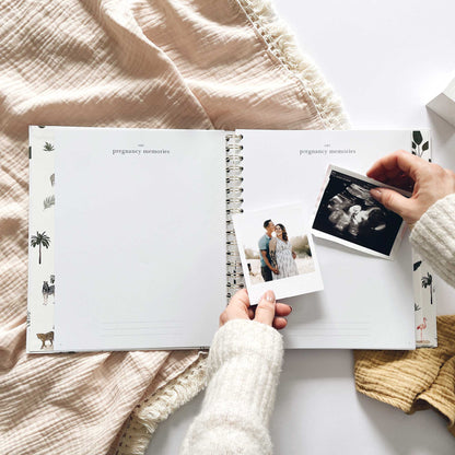 Luxury Keepsake Baby Memory Book - Jungle and Gold Foil