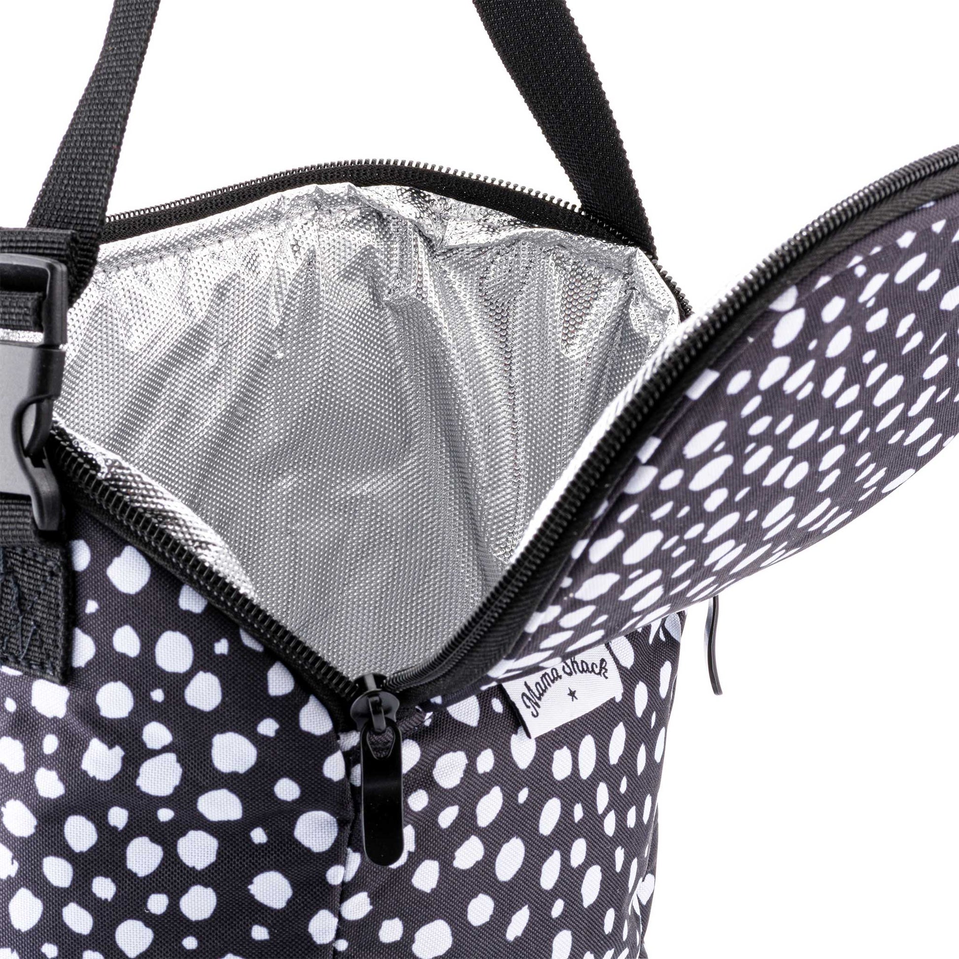 Insulated Baby Bottle and Lunch Bag - Black Spotty