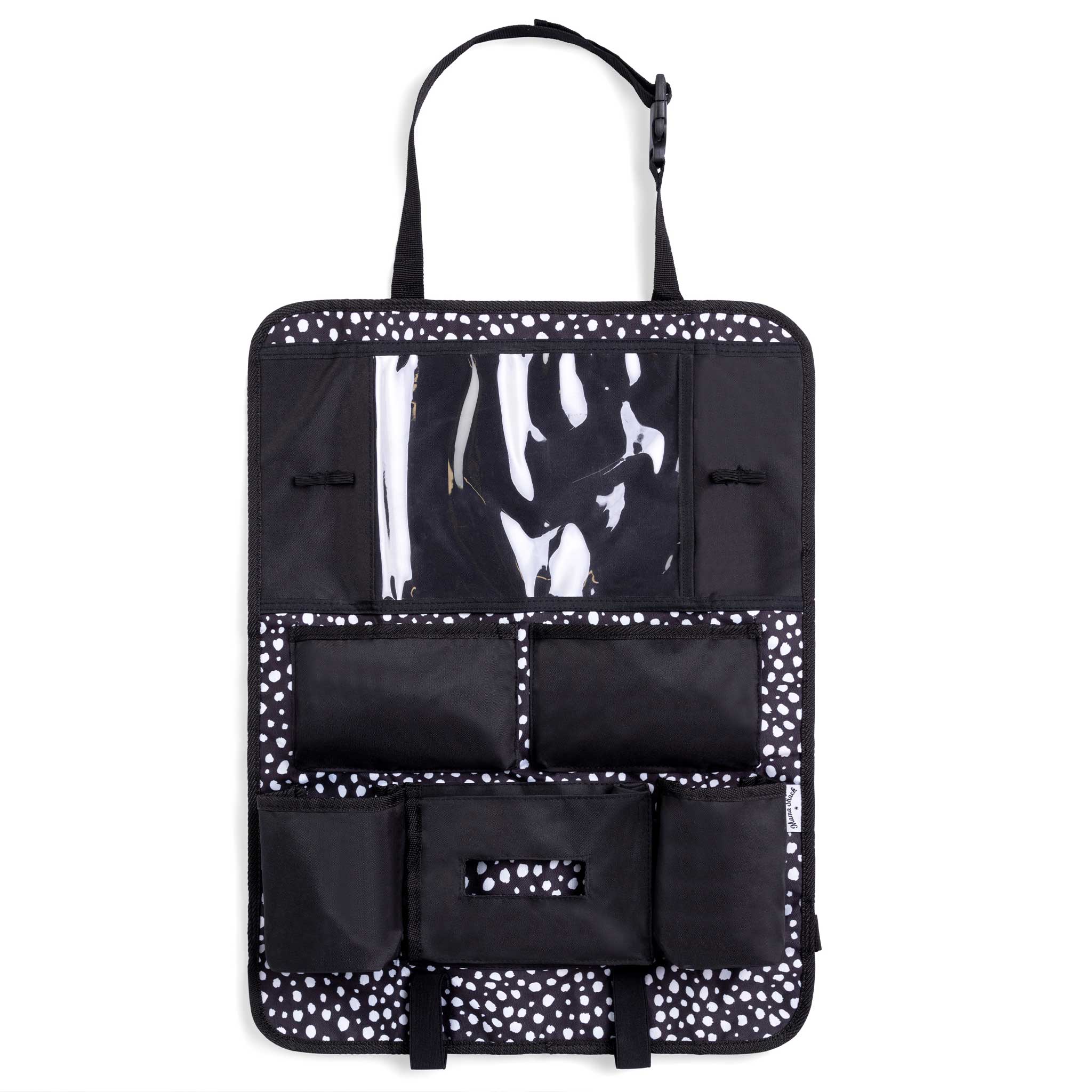 Kids Car Back Seat Organiser - Black Spotty