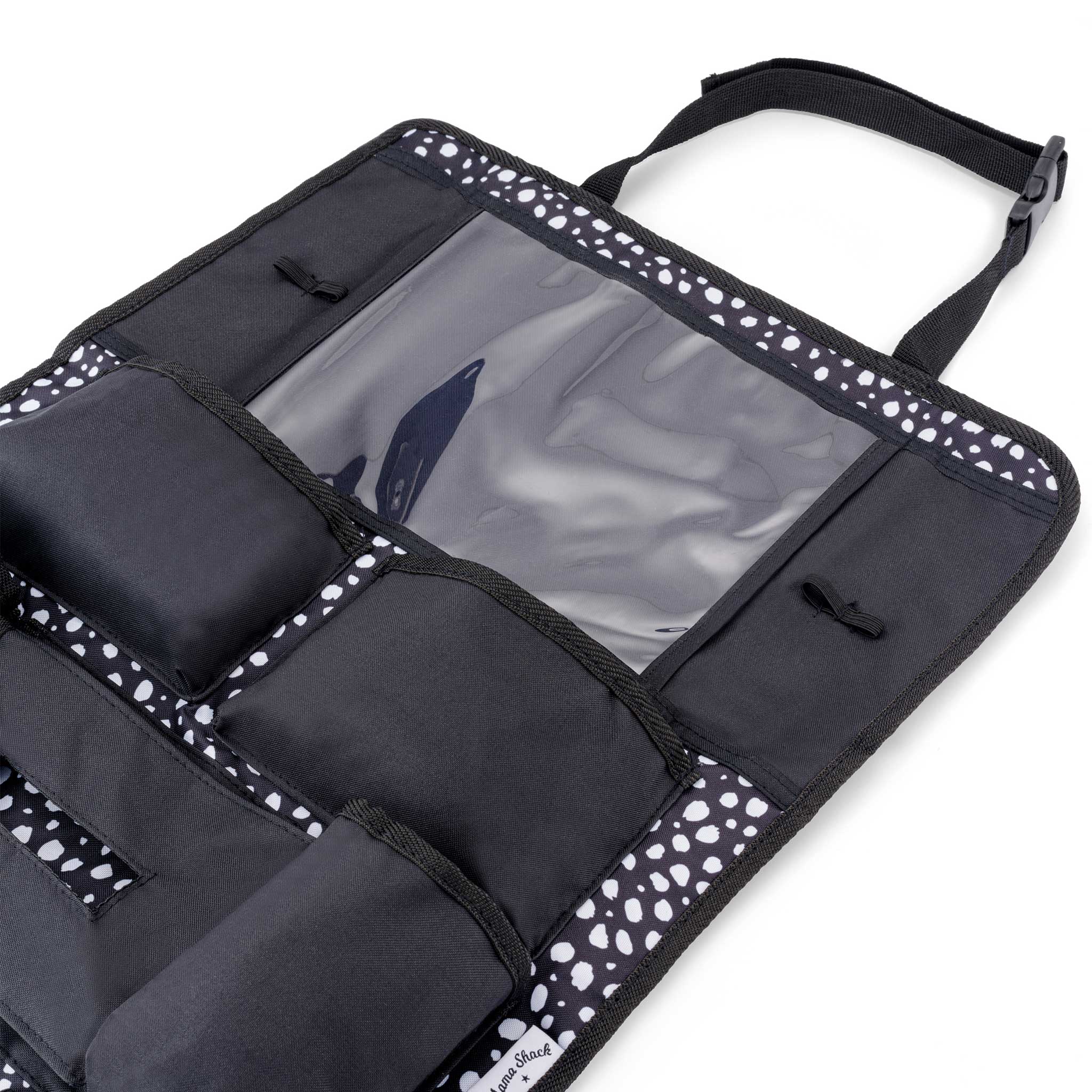 Kids Car Back Seat Organiser - Black Spotty